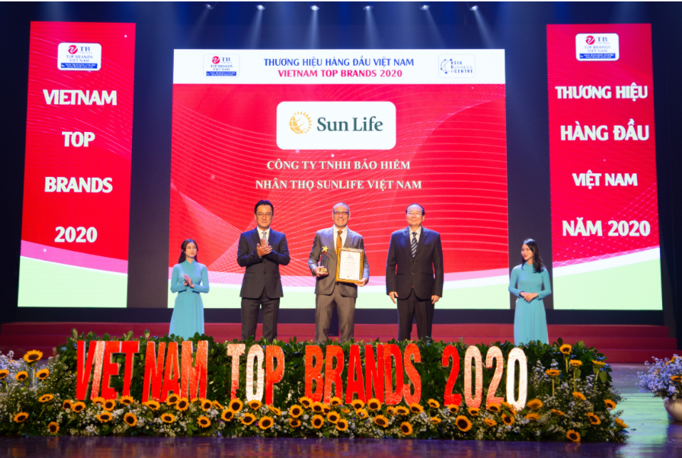 Sun Life Việt Nam đạt danh hiệu Top 10 Thương hiệu hàng đầu Việt Nam 2020